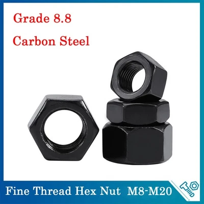 Feingewinde Muttern Sechskantmuttern Hochfeste Muttern Grad 8.8 - M8 Bis M20 - Bild 1 von 4