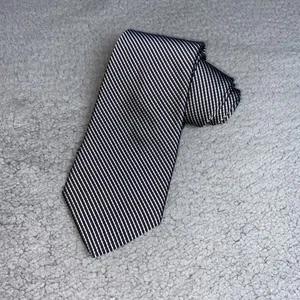 NEW Brooks Brothers Gray Stripe Silk Repp Tie 58x3.25 Made in USA New York - Picture 1 of 4