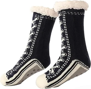 Mujer Invierno Antideslizantes Súper Suave Cálido Acogedor Vellón Forrado Difuso Zapatilla Calcetines... - Imagen 1 de 6