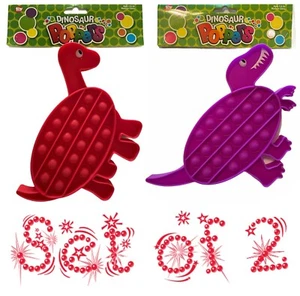 (Set de 2) 8''-10'' Lindo rojo y púrpura burbuja de dinosaurio POPPER divertido juguete inquieto - Imagen 1 de 5
