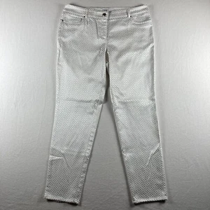 Pantalones Cache Para Mujer 14 Blanco Vestido Geométrico Cónico Elastizado Hecho en EE. UU. - Imagen 1 de 9