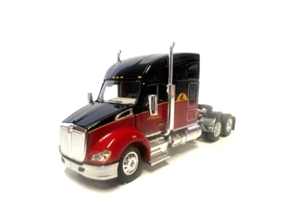 DCP / FIRST GEAR 1/64 SCALE T-680 KENWORTH  STAND UP SLEEPER, BLACK & RED - Image 1 of 4