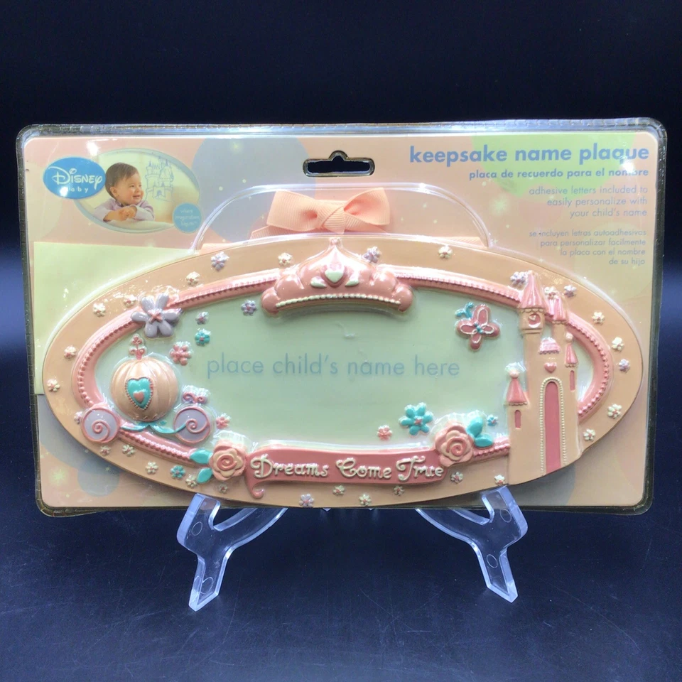 Disney Baby Keepsake Name Plaque Girl Dreams Come True