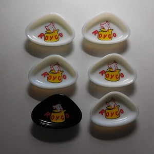 N25.84 Royco soupe offert par Omo 6 coupelles vide-poches verre blanc noir pub - Imagen 1 de 14