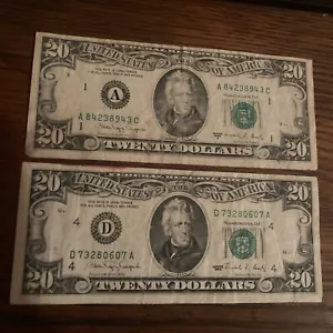 20 Dollar Bills 1988 A United States Federal Reserve Note Vintage Paper Currency - Picture 1 of 10