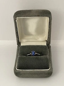 Vtg LFS 10K White Gold Leo Frank & Sons Diamond Sz 6.25 Blue Star Sapphire Ring - Picture 1 of 7