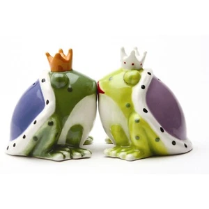Kiss A Lot of Frogs Magnetic Ceramic Salt and Pepper Shaker Set - Picture 1 of 1
