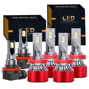 6x H11+H11+H11 LED Headlight High/Low Fog Light Bulbs Kit For Nissan Versa 2020 - Picture 1 of 12