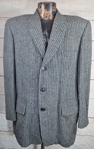 True Vintage Harris Tweed Sport Coat Distressed Scottish Wool Blazer 40 Striped - Picture 1 of 18