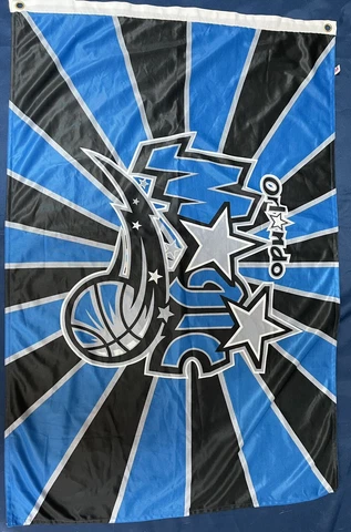 Orlando Magic 3.5 X 2.5  Banner Flag Black & Blue Basketball NBA Grommets Cover