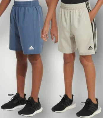 Adidas Boy's Pull-On 2-Pack Shorts, Navy/Tan, L 14-16 - Image 1 of 3