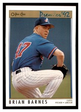 1992 O-Pee-Chee Premier #52 BRIAN BARNES Montreal Expos ~G3U