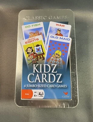 Classic Games Kidz Cardz In A Tin 4 Jumbo Sized Card Games New Sealed - Image 1 of 4