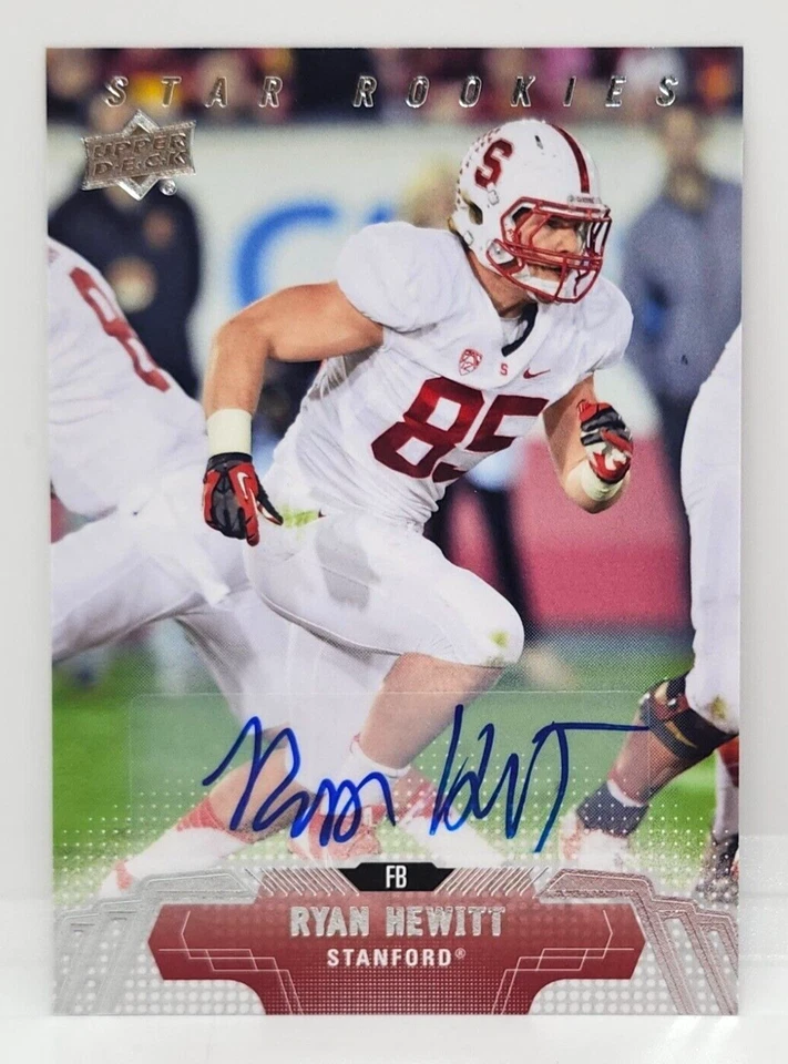 RYAN HEWITT AUTO ~ 2014 UPPER DECK STAR ROOKIES #193 ~ STANFORD CARDINAL BENGALS - Image 1 of 2