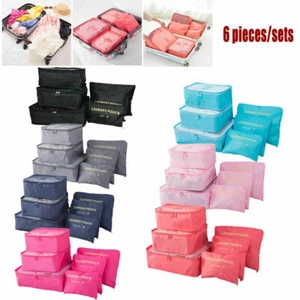 6Pcs/Set Travel Storage Bag for Clothes Luggage Packing Cube Organizer Suitcase - Picture 1 of 15