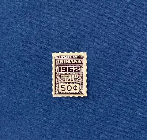50¢ 1962 Intangibles Tax Stamp - Indiana - MNH, Good Condition Intangible Cover