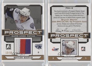 2014 ITG Draft Prospects Prospect Game Used Gold /15 Brycen Martin #PGU-6 Patch
