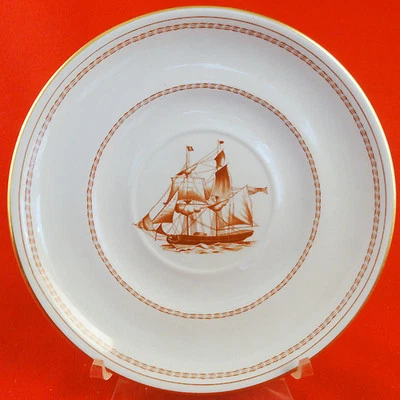 TRADE WINDS RED by Spode CREAM SOUP SAUCER 7" NEW NEVER USED made in England - Image 1 of 4