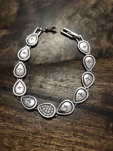 Brighton Natalia Silver Tone Teardrop Link Bracelet with Crystals - Picture 1 of 13
