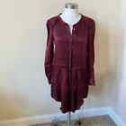 Isabel Marant Etoile 100% Silk Pintuck Long Sleeve Dress Size 34 17251