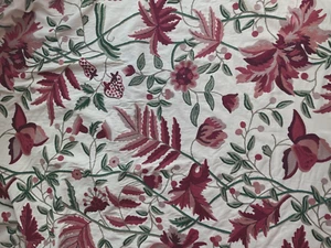 CHELSEA TEXTILES Tree of Life Crewel wool embroidery large scale 3+ yds - Picture 1 of 5