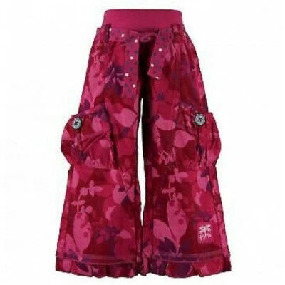 Pantalones florales de pana para niña Naartjie talla 4 en rosa frambuesa - bolsillos reunidos Foto 1 de 4