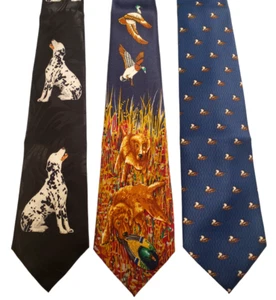 Hunting Dogs, Ducks Animal Ties #80 - Lot of 3 Novelty Neckties NWT Free shippin - Picture 1 of 1