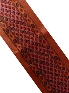 Indian Vintage Pure Tussar Silk Saree Trim | Handwoven Rust & Black Border - Picture 1 of 11
