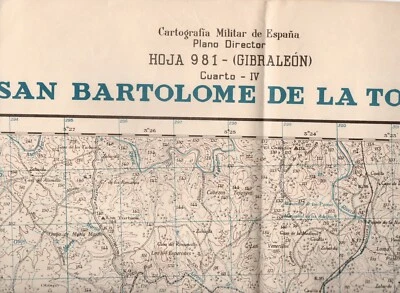 MAPA TOPOGRAFICO "SAN BARTOLOME DE LA TORRE" 981-IV  ESCALA 1:25000 # 1204 - Imagen 1 de 2