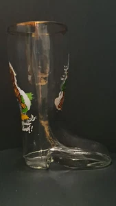 Bierstiefel 0,5 l mit Goldrand und lustigen Aufdrucken auf beiden Seiten - Bild 1 von 3