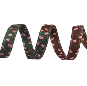 Dekoband 5m Blumen 10 mm - Picture 1 of 5