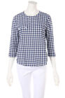 LACOSTE Blouse with 3/4 Sleeve Checked F 42 = D 40 navy blue