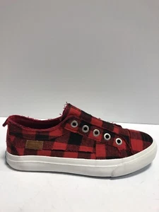 Blowifsh Malibu Women’s Play, Red Check Slip-On Sneakers, Size 7.5M - Picture 1 of 6