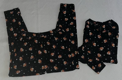 Cuddle Cuddl Duds пижамы Топ брюки черный Fox завиток принять сон размер маленький S - Изображение 1 из 4