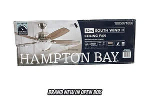 Hampton Bay Southwind II 52" LED Ceiling Fan Brushed Nickel Remote Reversible 🔷 - Picture 1 of 7