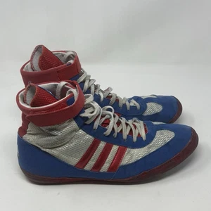 Adidas Combat Speed 4 Wrestling Shoes Mens 11.5 Red White Blue Suede Mesh 2013 - Picture 1 of 21