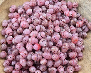 500+ PCS PINK OVAL GLASS BEADS JEWELRY CRAFT MAKING LOOSE BEADS - Picture 1 of 9