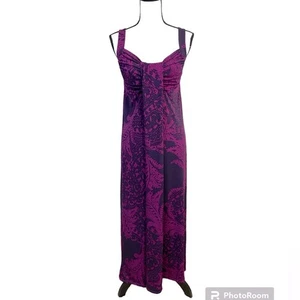 Antthony Drape Neck Purple Maxi Dress Size Medium - Picture 1 of 8