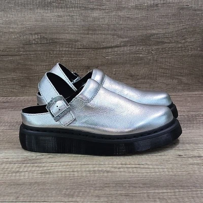 Sandalias de plataforma Dr. Martens Laketen para hombre talla 9 para mujer talla 10 plateadas con tira trasera Foto 1 de 4