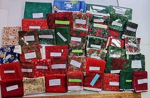 Vintage Y2k 42pc 10lb 2oz Christmas Seasonal Quality Lot Sewing Fabric Quilting - Picture 1 of 24