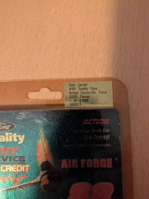 Dale Jarrett #88 Quality Care Air Force 1:64 Scale Stock Car Limited Edition - Image 1 of 2