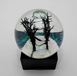 Summit Coll. Snow Globe Decorative W/ Black Trees LED Light Up & Multicolor Snow - Picture 1 of 9