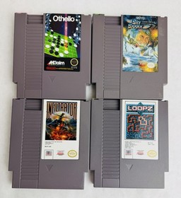 Nintendo (NES) Game Bundle Lot of 4 Tested Loopz Othello Sky Shark & Infiltrator