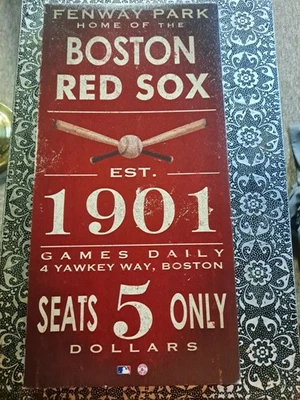 Fenway Park Boston Red Sox MDF Wood and Canvas Wall Art picture Artissimo 2015 - Image 1 of 2