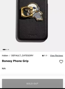 Poignée anneau téléphone Coach Skull neuve avec étiquette - Photo 1 sur 2