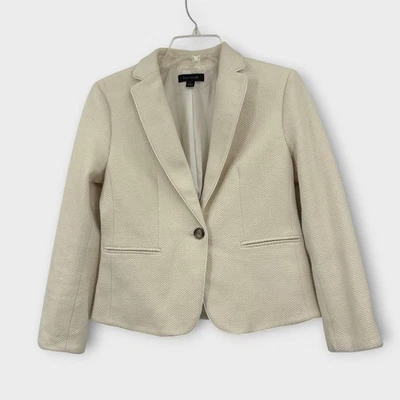 Blazer de tweed texturizado Ann Taylor en crema para mujer talla 2 Foto 1 de 4