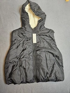 No Comment Weste Damen klein schwarz Pufferweste Kapuze Fleecefutter - Bild 1 von 7