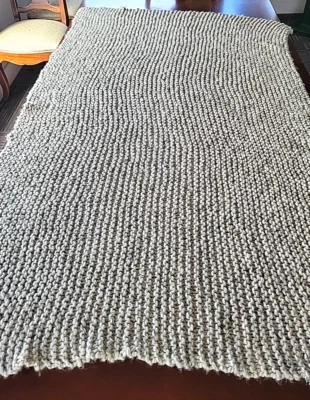 Manta Tejida Grande Natural Avena Bronceado Marrón Gruesa Exuberante 70" X 40" Foto 1 de 4