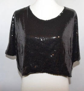 Nuevo con etiquetas Prenda para el torso recortada de lentejuelas Fredericks of Hollywood para mujer L hecha en EE. UU. - Imagen 1 de 10