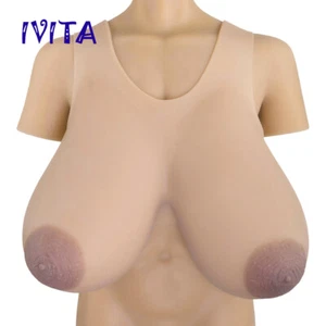 IVITA 21XL Huge Cup Boobs Silicone Oval Breasts Big Areola For Crossdresser - Picture 1 of 12